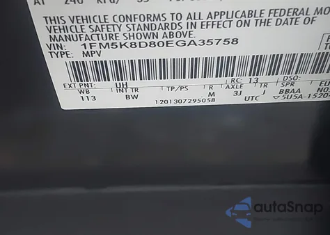 2014 Ford Explorer Xlt z USA, uszkodzony, nr VIN 1FM5K8D80EGA35758